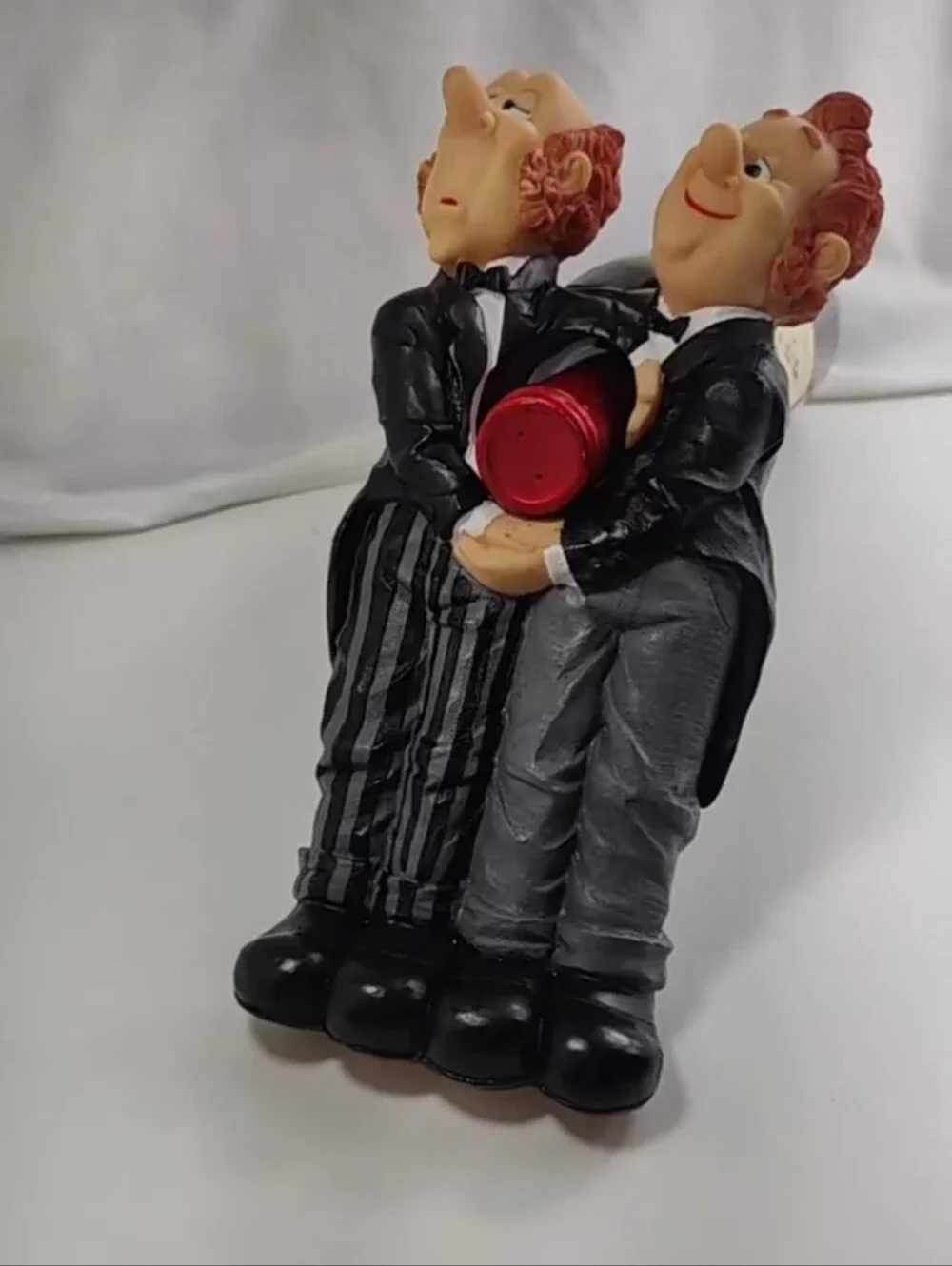 Vintage Miko B. Resin Wine Bottle Holder Butler Figurine 7.5